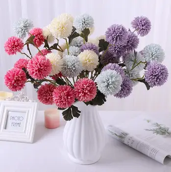 dirbtinės gėlės, vestuvių dekoracijas, dirbtinius chrizantemų tris galvas daisy keturių spalvų pasirinkite
