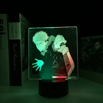 Džiudžiutsu Kaisen Anime Itadori Yuji Spalvinga Dvi Tonas LED Nakties Šviesos Vaikas, Gimtadienio Dovana Miegamojo Puošimas Manga Pav Dropship
