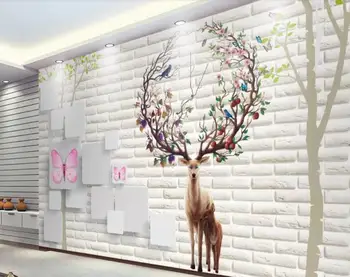foto tapetai 3D gyvūnų sienos Šiuolaikinės dekoratyvinės tapybos freskos 3d tapetai kambarį, TV foną