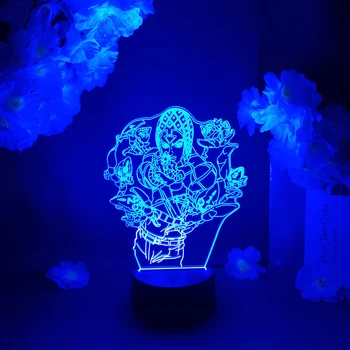 Harajuku Stiliaus LED Anime Lempos JoJo ' s Bizarre Adventure Naujovė Otaku Dovana RGB Mirksi Spalva Keičiasi pagrindiniai kištukiniai naktinių lempų lizdai