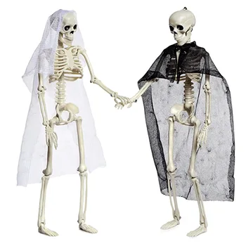 Helovinas Modeliavimas Skeletas Dekoratyvinis Rekvizitai Žmogaus Kūno Plastiko Dvasios Jaunikis, Nuotaka, Pora Žmogaus Baisu Juokingi Skeletas su Colth