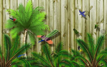 Individualizuotos fono paveikslėlį miegamojo puošmena tropinių paukščių miško Pietryčių Azijoje foną 3d tapetai, freskos wallpaer