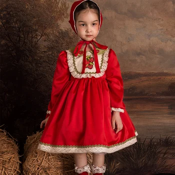 Ispanijos Vaikai Kalėdų Suknelė Mergaitėms Gimtadienio Šventės Vaikiška Suknelė Mergina Kalėdų Komplektai, Gėlių Mergaičių Eid Suknelės