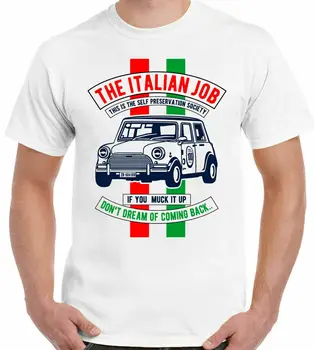 Italijos Darbo T-Shirt Mens Juokingas Filmas Klasikinių Automobilių Grafinis Tees Vyrų Streetwear