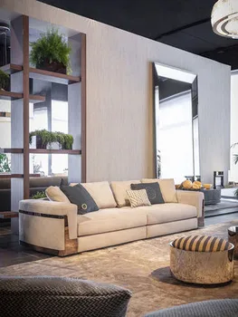 Italijos paprastas vila laisvalaikio sofa audinio tris sofa modernus gyvenamasis kambarys ir miegamasis priėmimo sofa