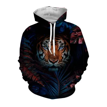 Jumeast 3D Atspausdintas Dažytos Tigras Gyvūnų Grafinis Mens Hoodies Streetwear Rudenį Atsitiktinis Gobtuvu Megztinis Estetinės Mados Drabužiai