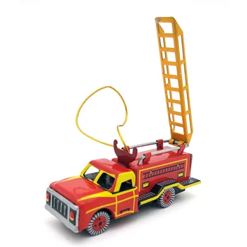 [Juokingi] Suaugusiųjų Kolekciją Retro Vėjo iki žaislas Metalo Skardos fire truck mastelio kopėčių automobilis pakabukas Prisukamas žaislas modelis senovinių žaislų dovana