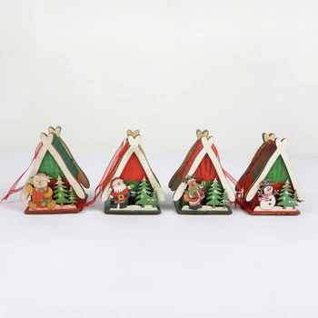 Kalėdų Namas, PASIDARYK pats Pakabukas Kabo Medžio Ornamentais Vaikai Amatų Šviesos Apdailos Priedai Kalėdų Lėlės Namas Dekoratyvinis Žaislai
