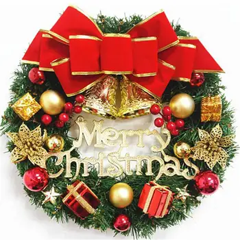 Kalėdų Vainikas Dekoratyvinis Dirbtinis Girliandą Sienos Kabo Durų Apdailos Ornamentu XMSA Pakabukas Kalėdų Dekoro Šalies Namų