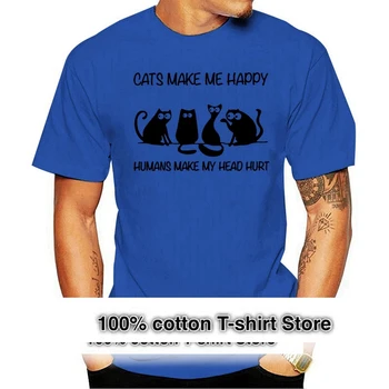 Katės Padaryti Mane Laiminga Žmonėms, Kad Mano Galva, Skauda Vyrų Medvilnės 2021 Mados T Shirt S 3Xl Orange Didmeninė Tee