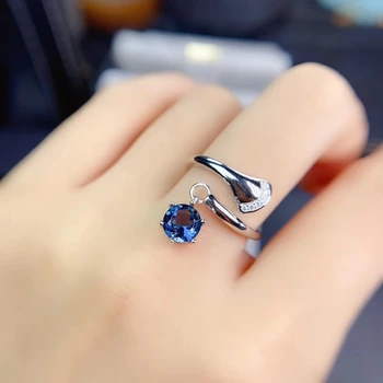 KJJEAXCMY fine jewelry S925 sterlingas sidabro inkrustacijos gamtos mėlynas topazas nauja mergina prabanga brangakmenio žiedas paramos bandymo Kinų stiliaus