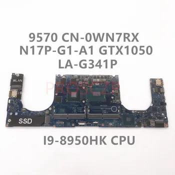 KN-0WN7RX 0WN7RX WN7RX Mainboard DELL XPS 15 9570 Nešiojamas Plokštė I9-8950HK CPU GTX1050 GPU LA-G341P 4G 100% veikia Gerai