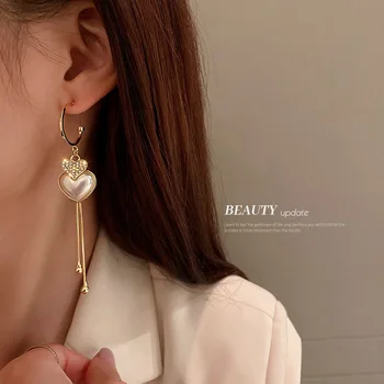 Korėjos mados asmenybės C formos deimantų dygliuotos pearl meilės S925 sidabrinė adata auskarai moterų temperamentas visas rungtynes, auskarai