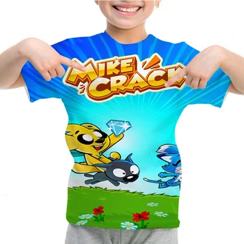 Kūrybos T-shirt Vaikų Mikecrack Marškinėliai Vaikams, Cartoon Tee Viršūnės Vasarą trumpomis Rankovėmis Marškinėlius Berniukų, Mergaičių Anime T-Shirts Camiseta