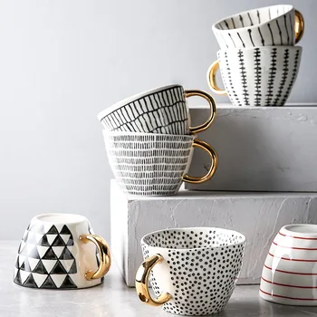 Kūrybos Šiaurės stiliaus ins keramikos specialios formos puodelis didelės talpos vandens paprasta kava, pusryčiai taurės Drinkware namų kavinėje