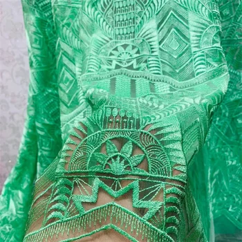 Lace250 žalia akių geometrinis išsiuvinėti nėriniai vasaros suknelė sijonas cheongsam užuolaidų lentelė drabužių, siuvinėtų audinių siuvimo DIY