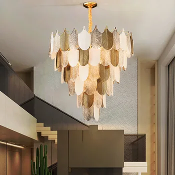LED Postmodernaus Nerūdijančio Plieno Art Deco Dizaineris Liustra Apšvietimo Blizgesio Pakabos Šviestuvas Lampen Už Valgomasis Kambarys