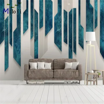 Milofi individualų 3D atspausdintas tapetai, freskos Šiaurės minimalistinio asmenybės geometrinis menas abstraktus TV fono sienos