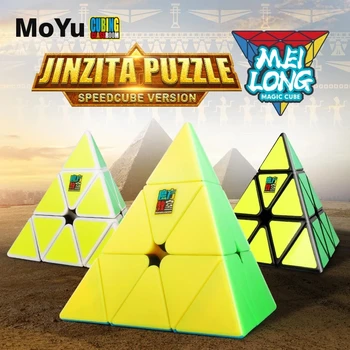 MoYu Meilong 3x3x3 Piramidės Magic Cube Cubing Klasėje Stickerless JINZITA Mofangjiaoshi Greičio Įspūdį Kubeliai