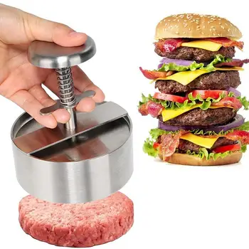 Mėsainis Paspauskite Burger Maker Nerūdijančio Plieno Kiaulienos Jautienos Mėsainiai Vadovas Paspauskite Pelėsių Grill Keptuvėje Mėsos Įrankis Turas Maisto Pelėsių