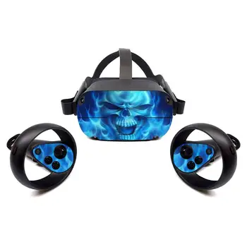 Nauja Mėlyna Ugnis Nuimamas Vinilo Decal Odos Lipdukas Padengti apsaugos Oculus Quest VR Lipdukas apsauginę Plėvelę Odos