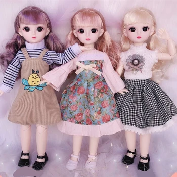 Naujas BJD Doll 1/6 30cm 22 sąnarių Mados Plastikinės Lėlės Batai, Drabužiai, Apranga, Makiažas, Suknelė Kūdikių Lėlės, Žaislai Mergaitėms 