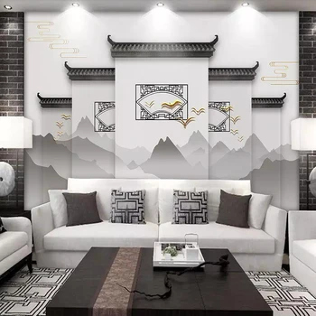 Naujas Kinijos hui stiliaus horsehead sienos peizažas TV foną, sienos popieriaus