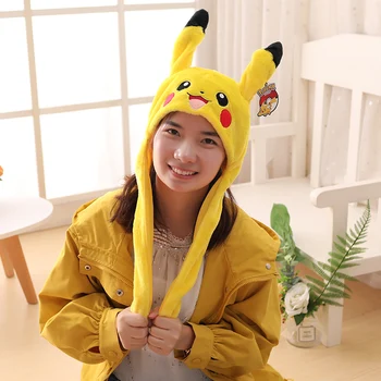 Naujas Stilius Kawaii Pikachued Gali Judėti Skrybėlę Įdaryti Žaislas Pliušinis Lėlės Anime Dekoracijas, Gimtadienio Šventė, Dovanos Vaikams, Vaikas