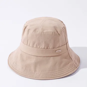 Naujų pavasario ir vasaros gryna spalva kibiro kepurę medvilnės metalo standartinio pločio krašto baseino skrybėlę lauko laisvalaikio apsauga nuo saulės, skrybėlę