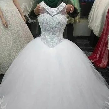 Nekilnojamojo 100% faktinis visos perlai zawalcowany reljefiniai plius dydis grindų ilgio balto dramblio kaulo pigūs vestuvių suknelė 2022