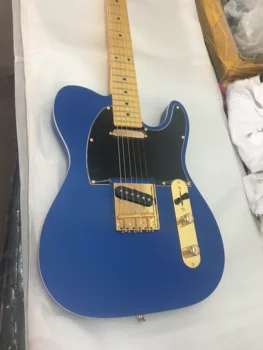 Nemokamas pristatymas / tamsiai mėlyna aukštos kokybės aukso priedai TL Gitara / pritaikoma Kinija Elektrinė Gitara