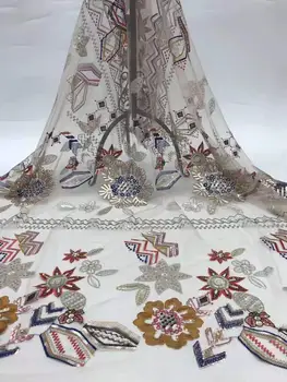 Nigerijos stiliaus nėrinių china siuvinėjimo prancūzijos akių blizgančiais aukšto rango Afrikos nėrinių audinio vestuvių vakaro suknelė, sijonas 5 metrų