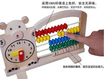 Nušvitimo Ankstyvojo Švietimo Žaislai, Mediniai Abacus Laikrodis Skaičiavimo Stovo Aritmetinis Aritmetinis Counter Pagalba Studentams