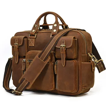 Odos retro portfelis vyrų odos rankinė multi-pocket kelionės maišas natūralios odos petį krepšys, kompiuterio krepšys