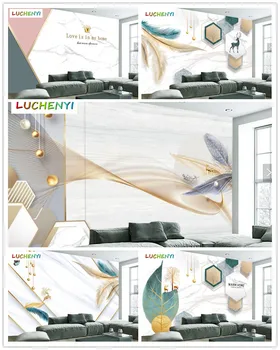 Papel de parede užsakymą geomeric aukso plunksna 3d tapetai, freskos,svetainė, tv wall miegamojo sienos dokumentų namų dekoro