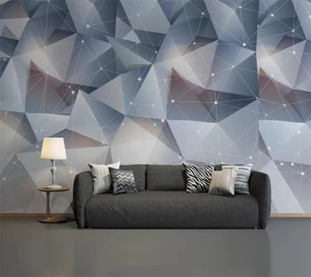 papel de parede Užsakymą tapetai, 3d foto freskomis stereo geometrijos abstrakčios fono sienos kambarį miegamojo tapetai, 3d freskos