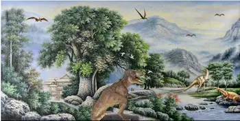 Pasirinktinius nuotraukų freskos 3d tapetai Retro Dinozaurų Amžiaus Miškas namų dekoro kambarį 3d sienų freskomis tapetai, sienų ir 3 d
