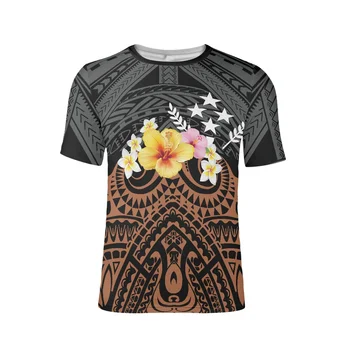 Polinezijos Tradicinių Gentis Hibiscus Spausdinti vyriškų Drabužių, Negabaritinių marškinėliai Vasaros Mens Laisvalaikio Trumpas Rankovės O Neck T Shirt