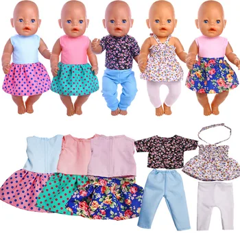 Polka Dot Berankovis Suknelė 18 Colių Anerican Ir 43 Cm Reborn Baby Doll, Drabužiai, Aksesuarai,Mūsų Kartos, Vaikų Žaislai
