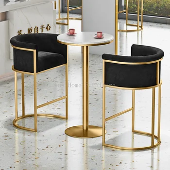 Prabangus Juodas Minkštas Aksominis Geležies Liejimo Aukso Metalo Kėdė Kambarį Kėdės, Baro Kėdės, Odininkas Kavos Poilsio Baro Taburetės