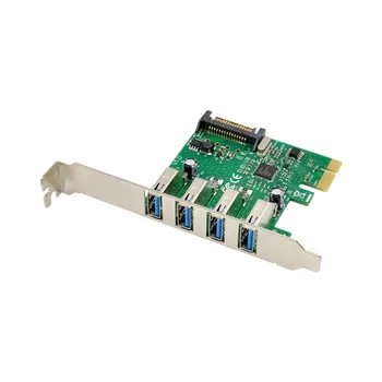 Pridėti Kortelės PCIE USB3.0 4 Uosto Plėtros Kortelės Super Didelio Greičio 5Gbs Priimančiosios Kontrolės Chip NEC720201 Adapteris Keitiklis, Valdiklis