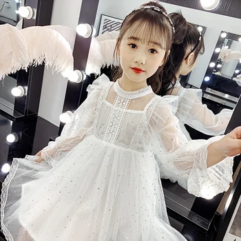 Princesė Suknelės Mergaitėms 2020 M. Pavasario, Vasaros, Nauja Vaikų Drabužių Nėrinių Akių Princesė Dress Vienišų Rankovės China Atsitiktinis Sijonas
