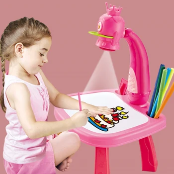 Projektorius Art Piešimo Lentelė LED Projektorius Mokymosi/Piešimo, Tapybos Nustatyti Švietimo Žaislas Naujųjų Metų Dovana Vaikams|Piešimo Žaislai