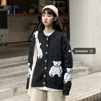 Rudenį naujas megztinis kailis moterų Han Feng cute girl minkštas mielas lokys prarasti kolegijos sweate