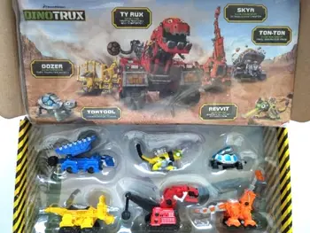 Su Originalo Langelyje Dinotrux Dinozaurų Sunkvežimių Nuimamas Dinozaurų Mini Žaislas Automobilių Modeliai Vaikų Dovanos Dinozaurų Modeliai