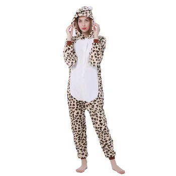 Suaugusiųjų Gyvūnų Pižama Moterų Sleepwear kigurumi Visus į Vieną Pyjama Gyvūnų Kostiumai Leopard 