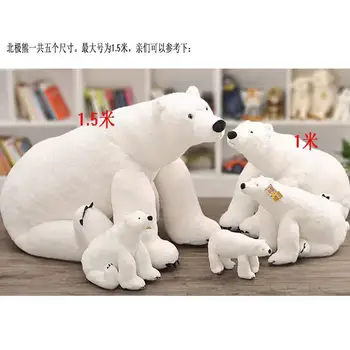 Super Minkštas Kokybės Modeliavimas Gyvūnų Polar Bear Pliušinis Žaislas Milžiniškus Jūros Gyvūnus Baltasis Lokys realios Žaislai Kalėdų Rekvizitai Deco