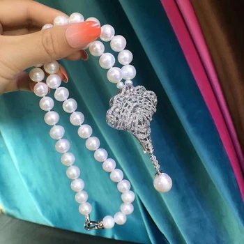 Tuščiaviduriai šukutės korpuso formos išraižytas cirkonis pakabukas pearl choker moterų aukštosios juvelyrikos perlų vėrinį atostogų dovanų
