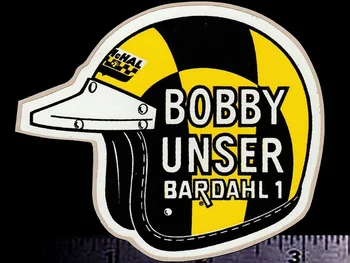 Už x2 BARDAHL Bobby Unser McHal Šalmai - Originalus Vintage 1960-ųjų, Lenktynių Decal/aplinkosaugos ¾enklelis