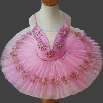 Vaikų baleto sijonas šokių gazas sijonas mažai swan baleto tutu sijonas siuvinėjimo praktikos konkurse drabužių veiklos tut